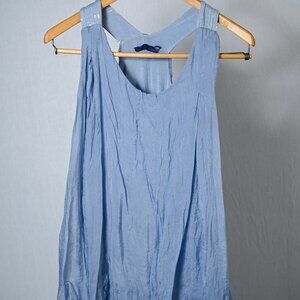 Italian Silk Blue Bubble Tank Top